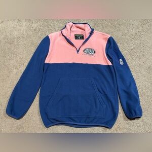 Darkside Snowboards Colorblock Fleece Pullover Jacket Pink Blue Unisex Size S